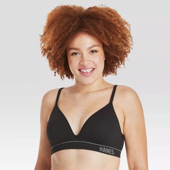Hanes Black Wireless Bra - Picture 2 of 5